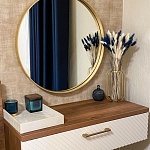 Миниатюра Круглое зеркало в стиле лофт в спальню