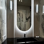 Миниатюра Арочное зеркало с внешней подсветкой в ванную